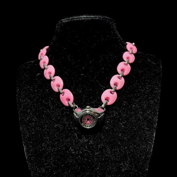COLLAR RELOJ Y2K ROSA - Imagen 3