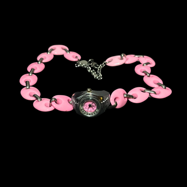 COLLAR RELOJ Y2K ROSA - Imagen 2