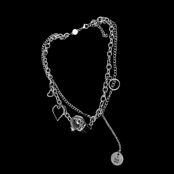 RELOJ COLLAR CORAZÓN NEGRO - Imagen 3