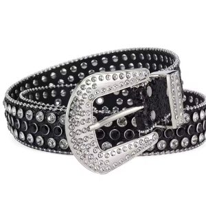 CINTURON CRISTALES BLANCO Y NEGRO