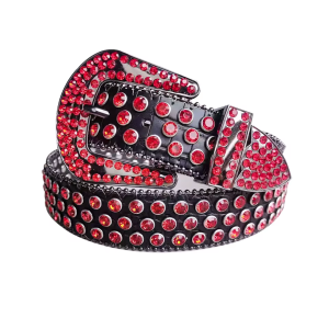 CINTURON CRISTALES ROJOS
