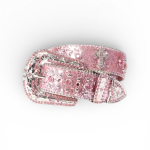 Cinturon rosado cruces rosadas
