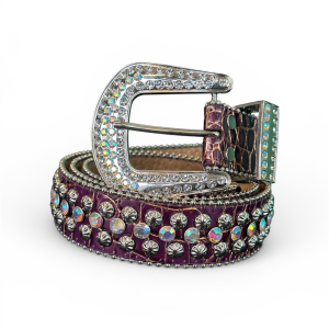 Cinturon morado cristal tornasol